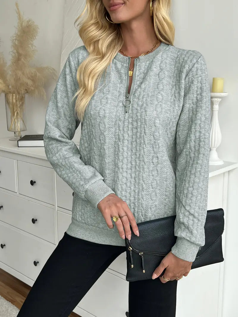 Pull Manches Longues avec Tricot Torsadé