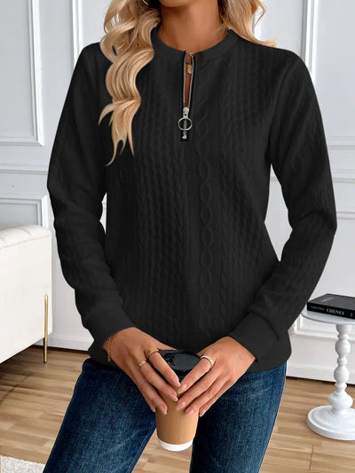 Pull Manches Longues avec Tricot Torsadé