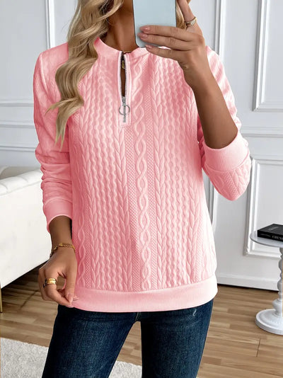 Pull Manches Longues avec Tricot Torsadé
