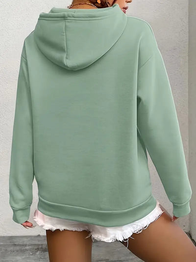 Sweat à capuche uni doublure chaude