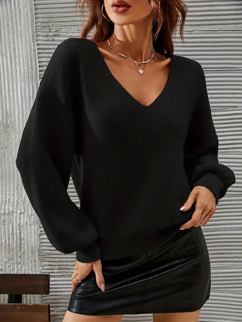 Pull manches longues en col V