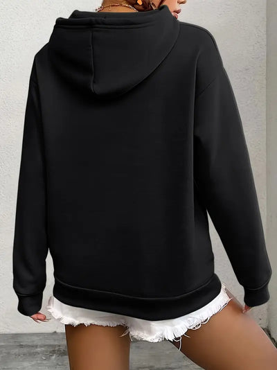 Sweat à capuche uni doublure chaude