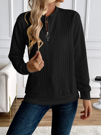 Pull Manches Longues avec Tricot Torsadé