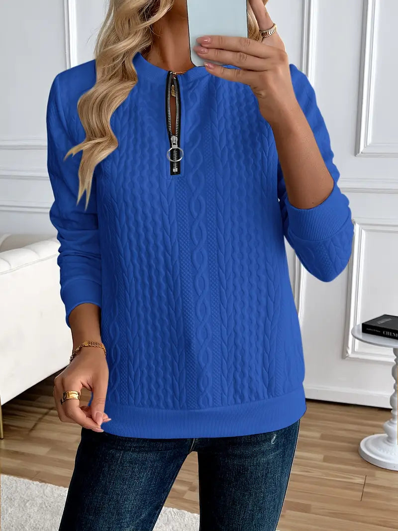 Pull Manches Longues avec Tricot Torsadé
