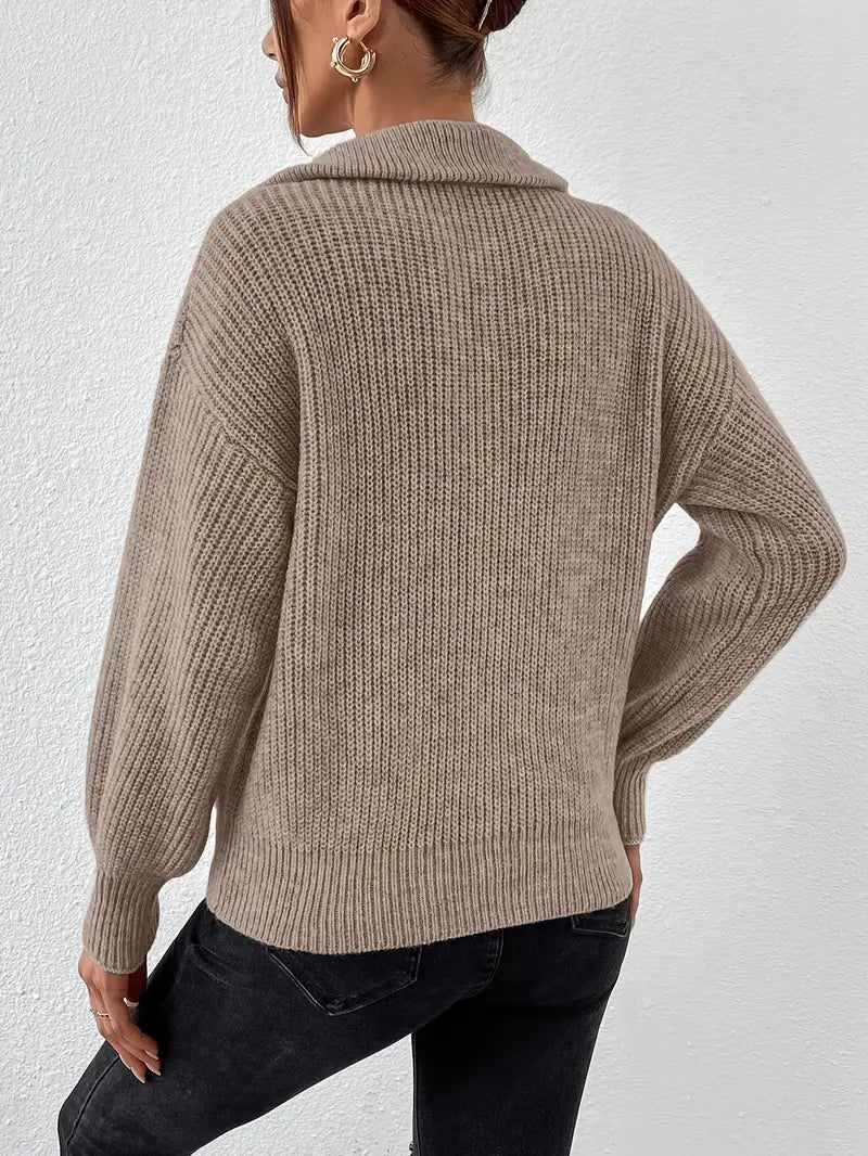 Pull décontracté à demi-fermeture éclair design rayé