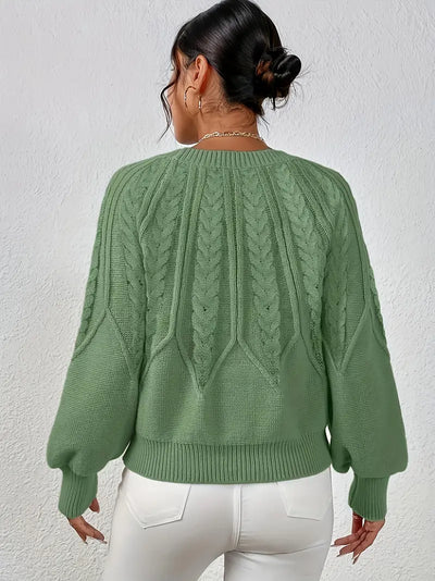 Pull à col rond tressé
