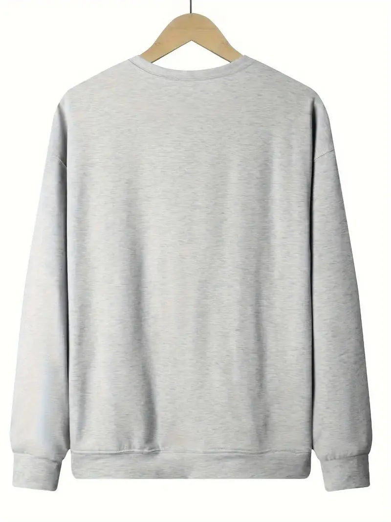 Sweat douillet à col rond avec motifs citrouille, feuilles et tasse à café