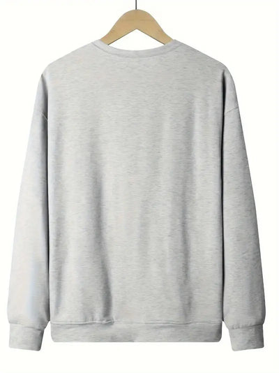 Sweat douillet à col rond avec motifs citrouille, feuilles et tasse à café