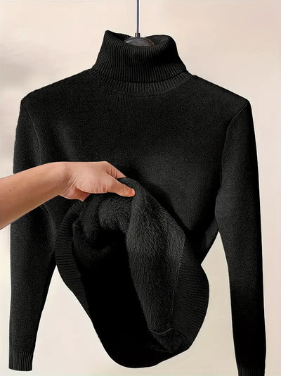 Pull col roulé chaud intérieur polaire
