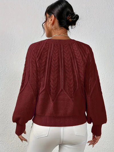 Pull à col rond tressé