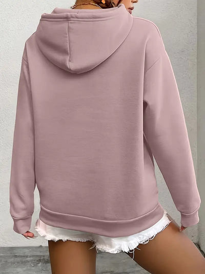 Sweat à capuche uni doublure chaude