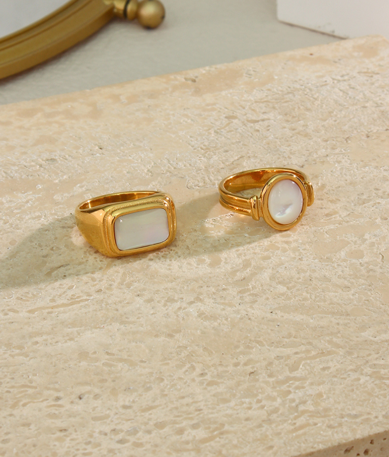 Anillo de nácar de piedra natural