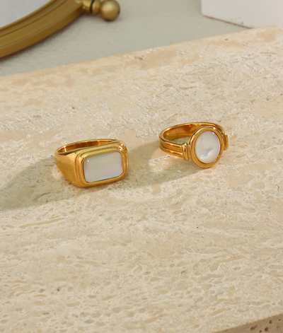 Anillo de nácar de piedra natural
