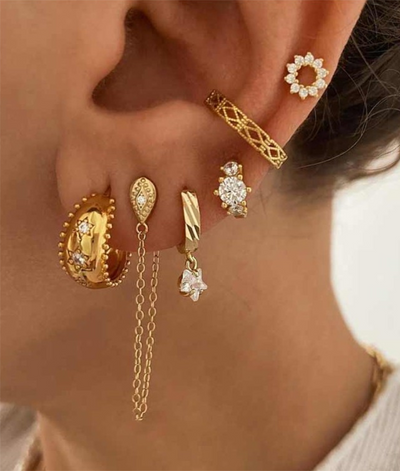Anneaux d'oreilles pendentif Giulia