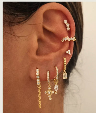 Bagues d'oreilles brillantes Emma