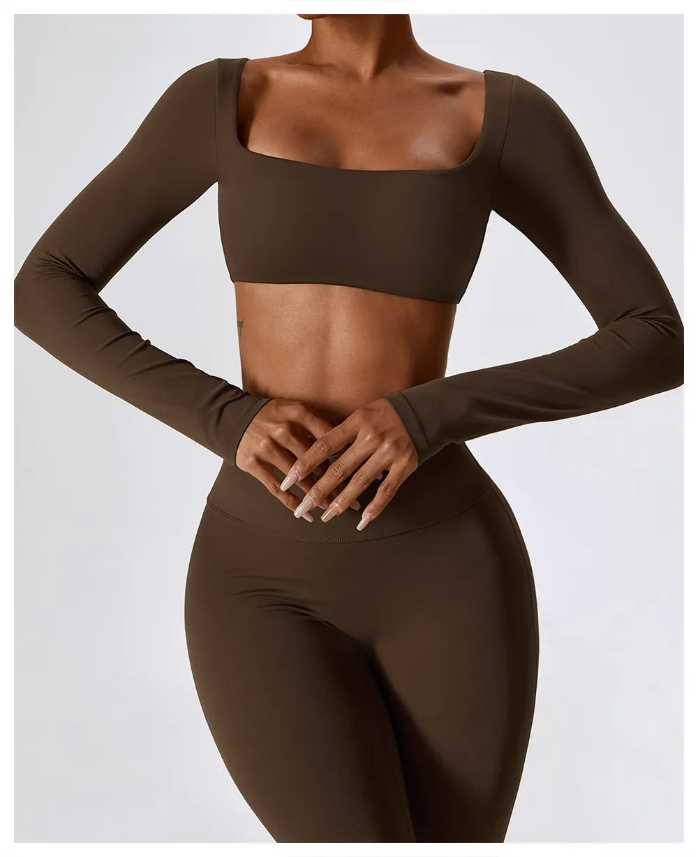 Reggiseno yoga a maniche lunghe