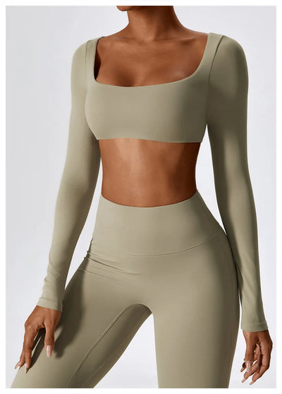 Reggiseno yoga a maniche lunghe