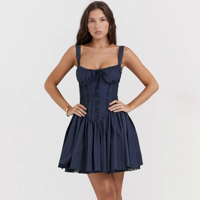 Lang kjole med spalte og bustier