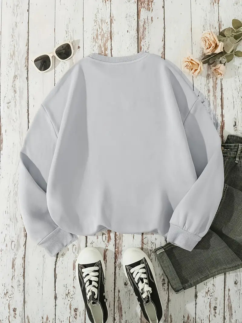 Sweat-shirt à imprimé graphique col rond
