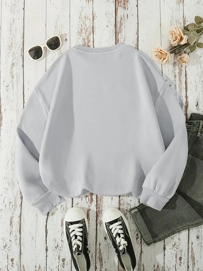 Sweat-shirt à imprimé graphique col rond
