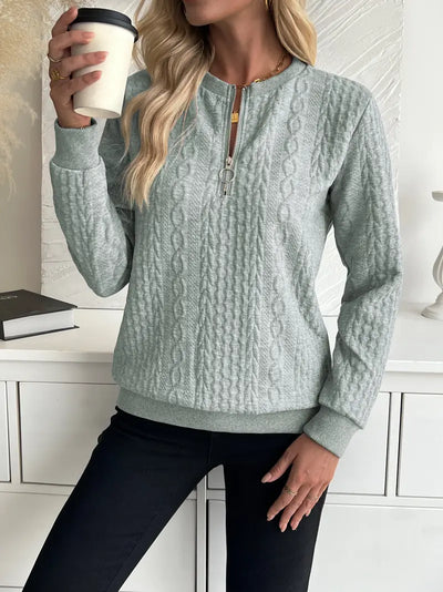 Pull Manches Longues avec Tricot Torsadé