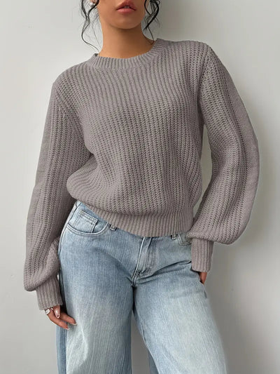 Pull à col rond effet mailles