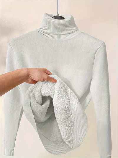 Pull col roulé chaud intérieur polaire