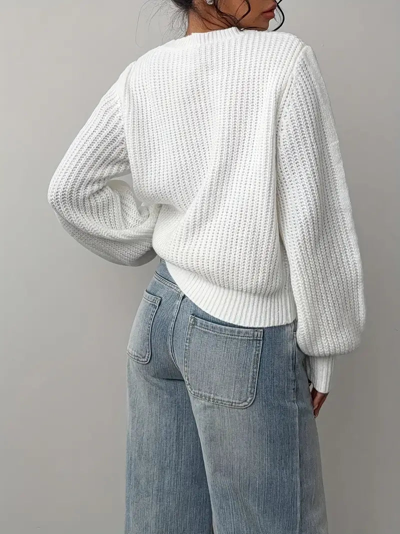 Pull à col rond effet mailles