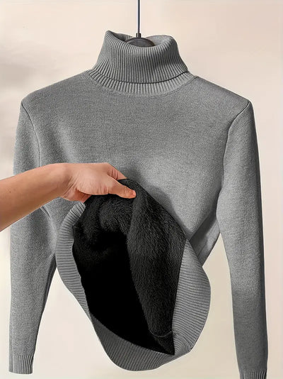 Pull col roulé chaud intérieur polaire