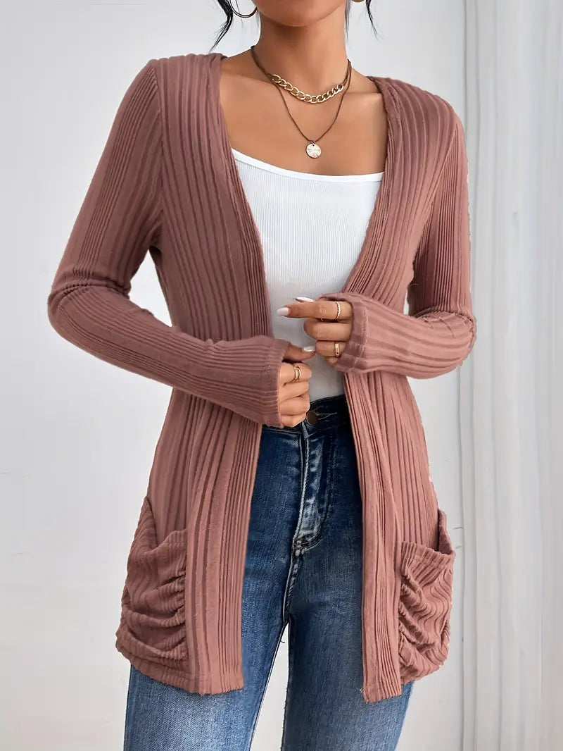 Cardigan long loose avec poches
