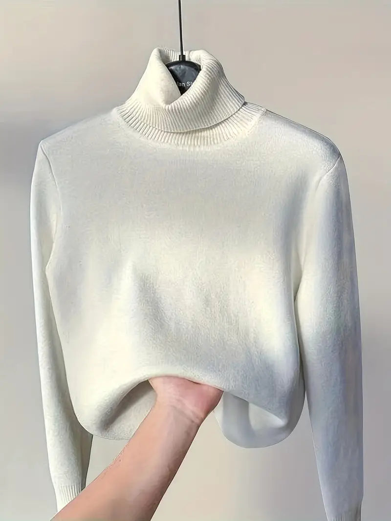 Pull col roulé chaud intérieur polaire