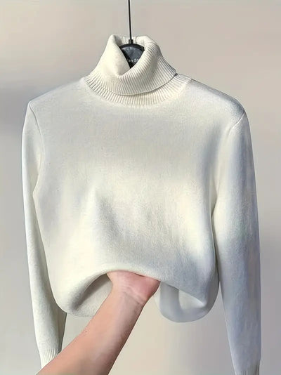 Pull col roulé chaud intérieur polaire