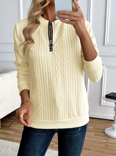Pull Manches Longues avec Tricot Torsadé