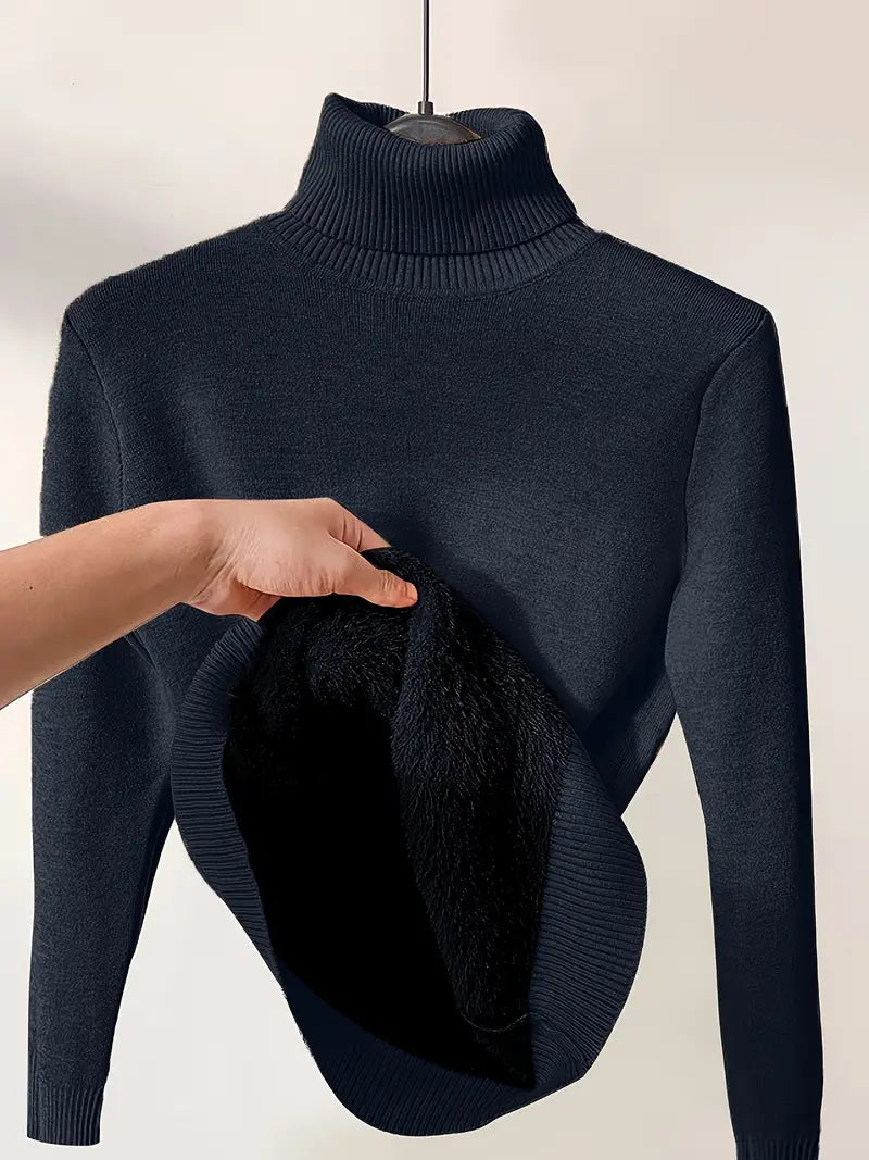 Pull col roulé chaud intérieur polaire