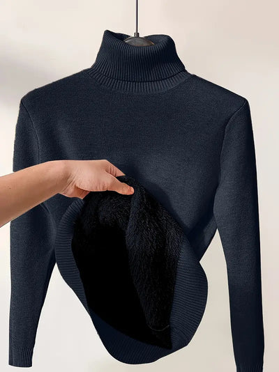 Pull col roulé chaud intérieur polaire