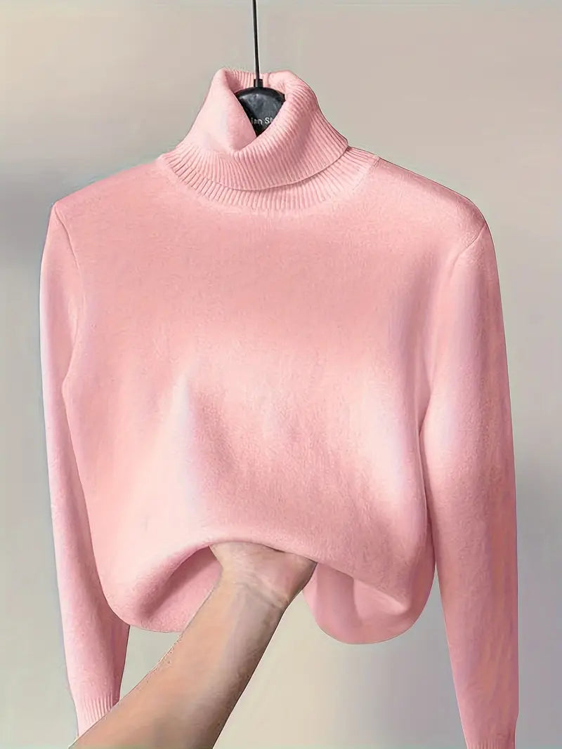 Pull col roulé chaud intérieur polaire
