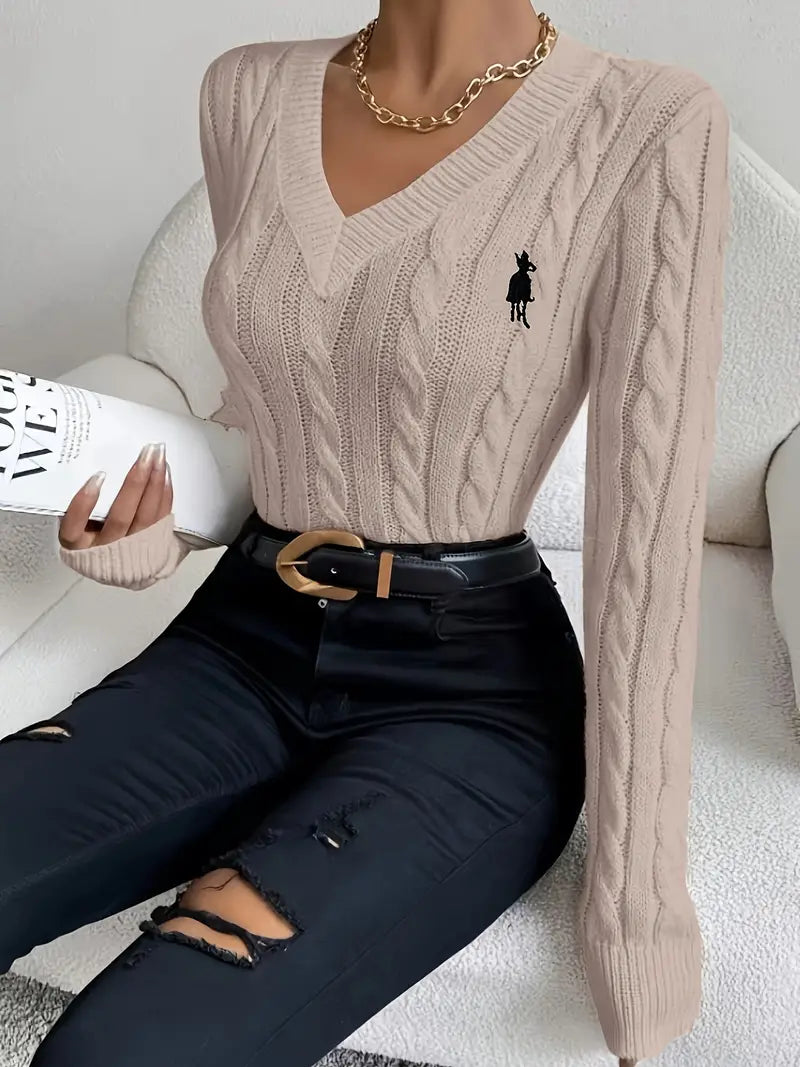 Pull col V avec logo