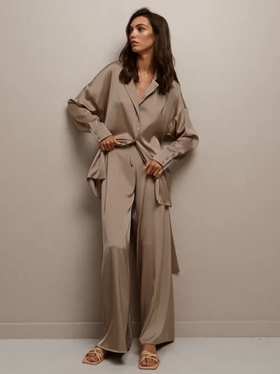 Pyjama long satiné