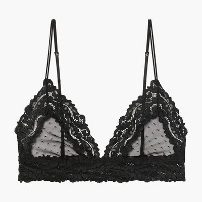 Reggiseno in pizzo e rete trasparente