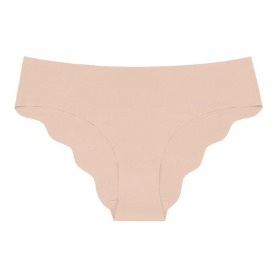 Culotte med silkeglatt effekt og bølgete kanter