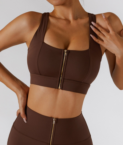 Reggiseno yoga con cerniera