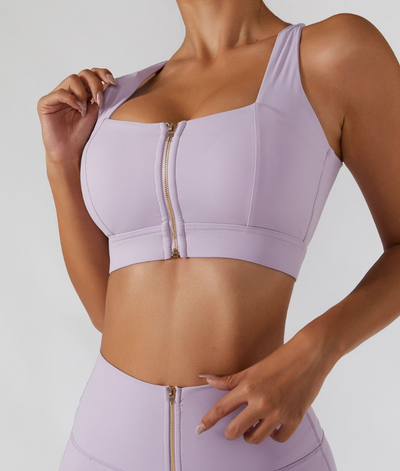 Reggiseno yoga con cerniera