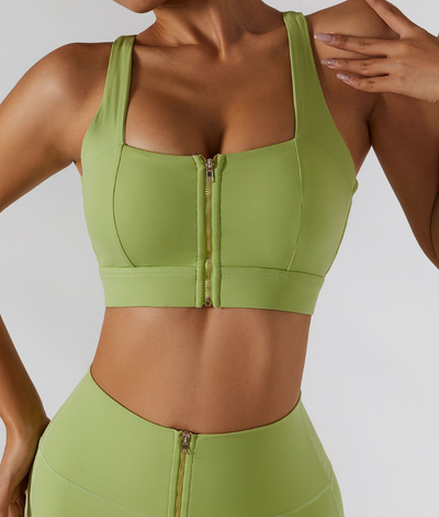 Reggiseno yoga con cerniera