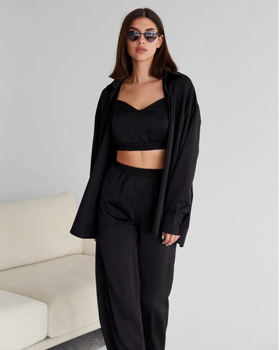 PYJAMA LONG ENSEMBLE NOIR - NINA PERFECT SKIN