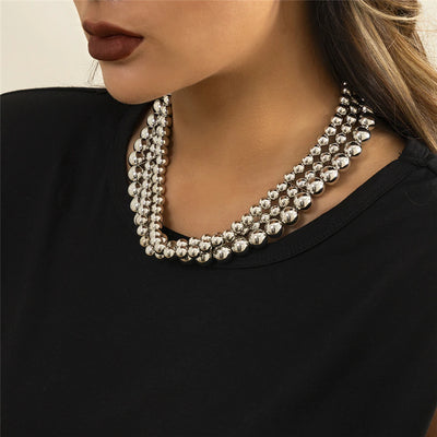 Collier ras du cou chaines de perles