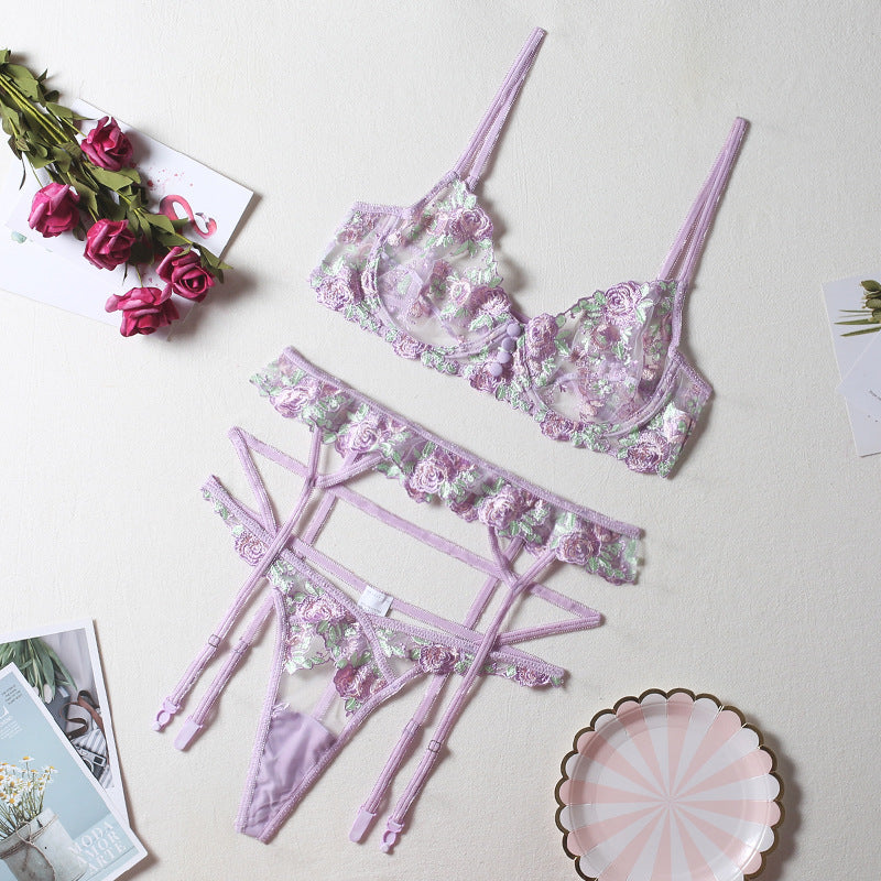 Lilac floral lace set