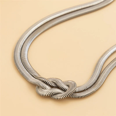 Collana a catena a serpente piatto intrecciato
