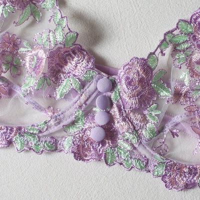 Lilac floral lace set