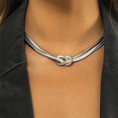 Collana a catena a serpente piatto intrecciato