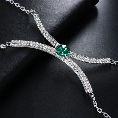 Bijoux décolleté vert émeraude